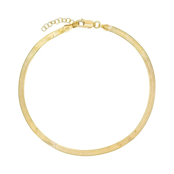 Gold Dainty Minimalist Herringbone Bracelet - Picture 1 of 3